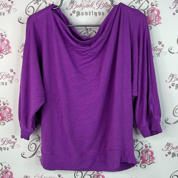 Simply Vera Vera Wang long sleeve bubble sleeve Vibrant Purple Knit Top - Picture 1 of 7